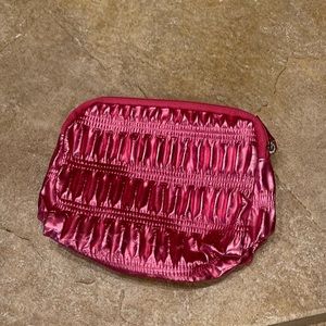 Clinique Metallic Pink Textured Makeup Bag